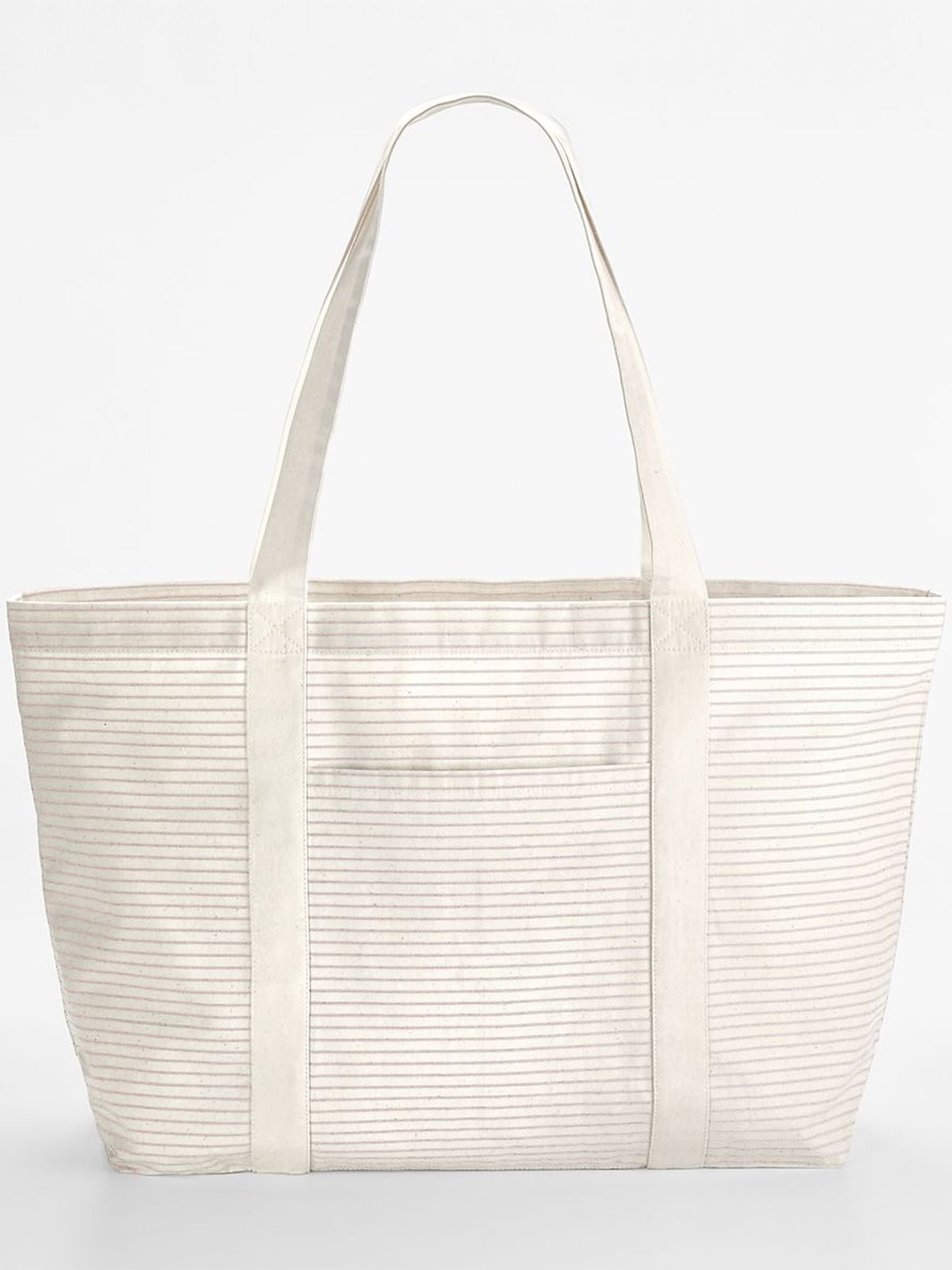 Striped Organic Cotton Shopper Herren Tasche / Rucksack – Westford Mill – Farbe red stripe – individuell veredelbar