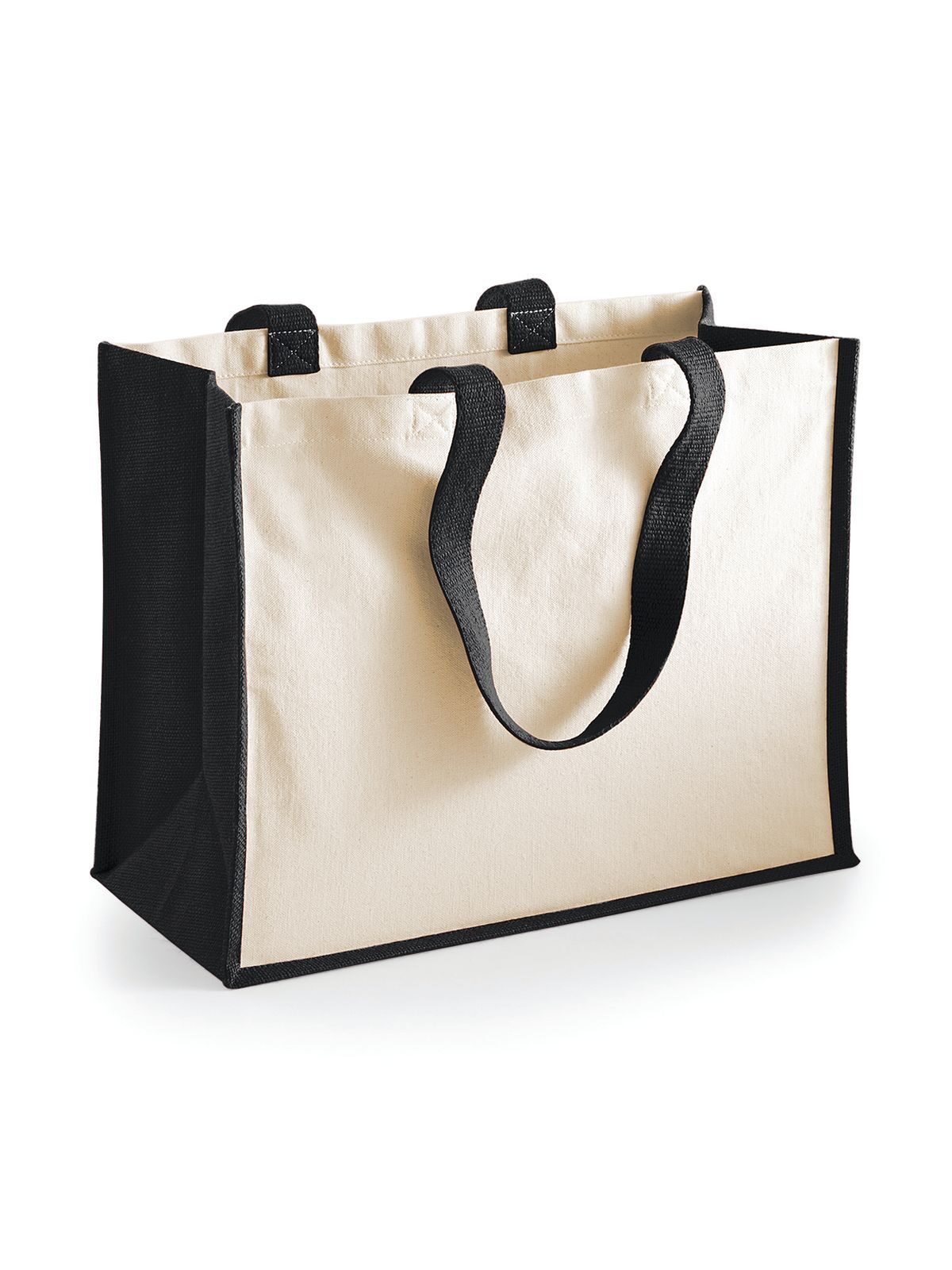 Printers Jute Classic Shopper Herren Tasche / Rucksack – Westford Mill – Farbe Schwarz – individuell veredelbar