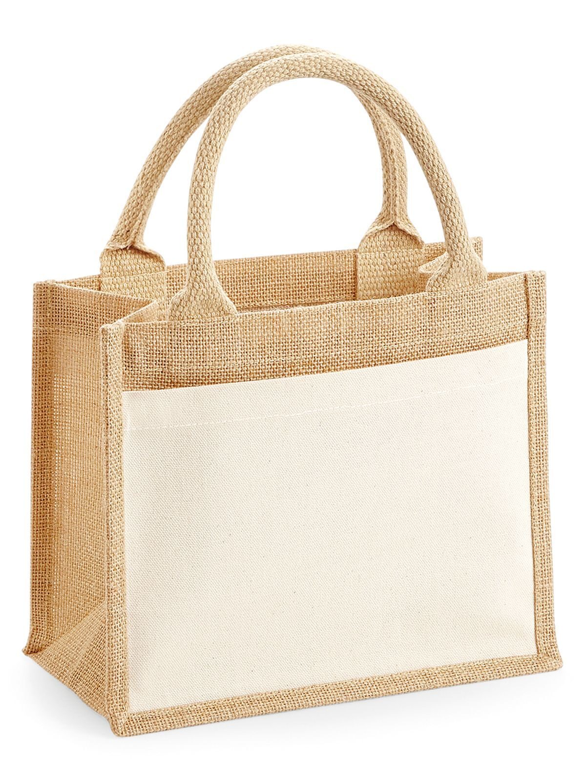 Cotton Pocket Jute Gift Bag Herren Tasche / Rucksack – Westford Mill – Farbe Natur – individuell veredelbar