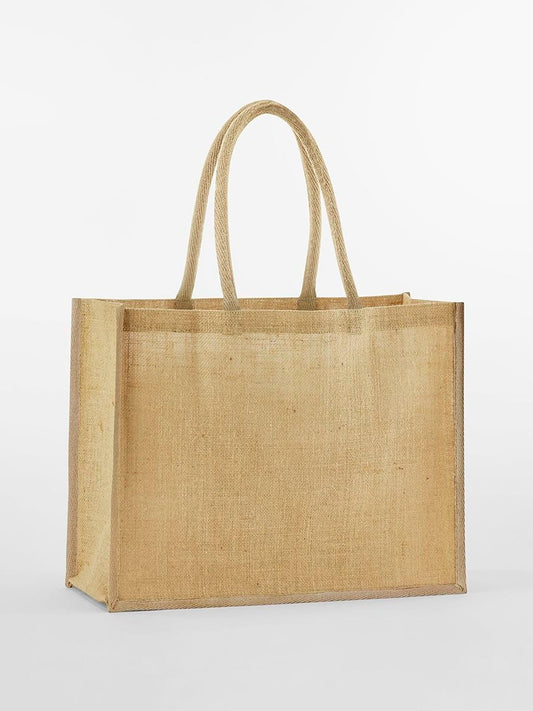Natural Starched Jute Classic Shopper Herren Tasche / Rucksack – Westford Mill – Farbe Natur – individuell veredelbar