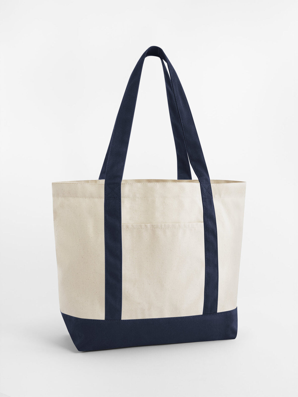 EarthAware Organic Varsity Shopper Damen Tasche / Rucksack – Westford Mill – Farbe natural/french navy – individuell veredelbar