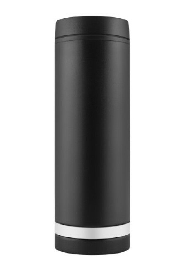 Thermobecher "Crema" 360° schwarz/Ring weiß – weiss – Bild 2