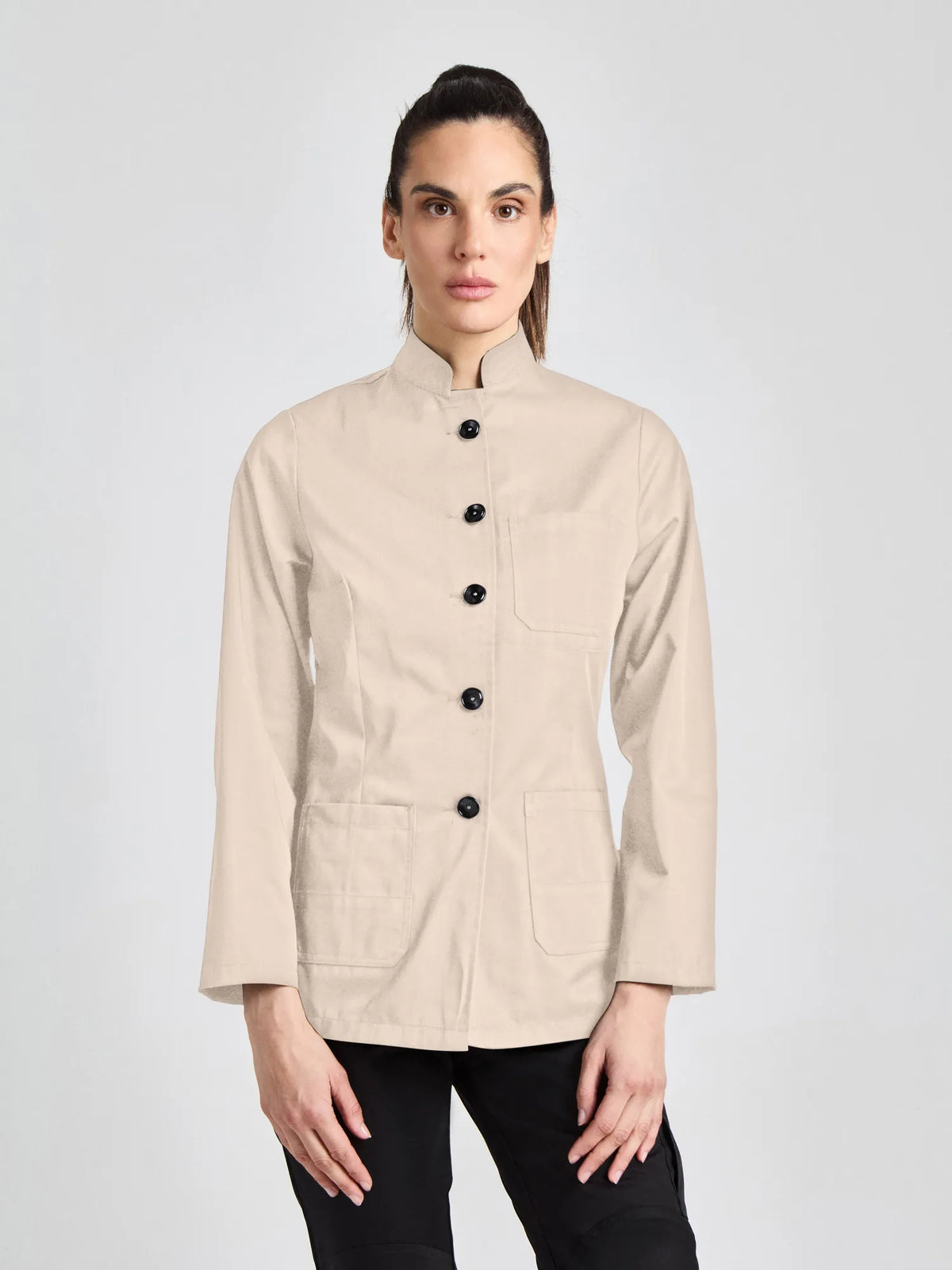 Servicejacke Modena Lady Classic mit Stehkragen – beige – Farbcode 3000 – Bild 1