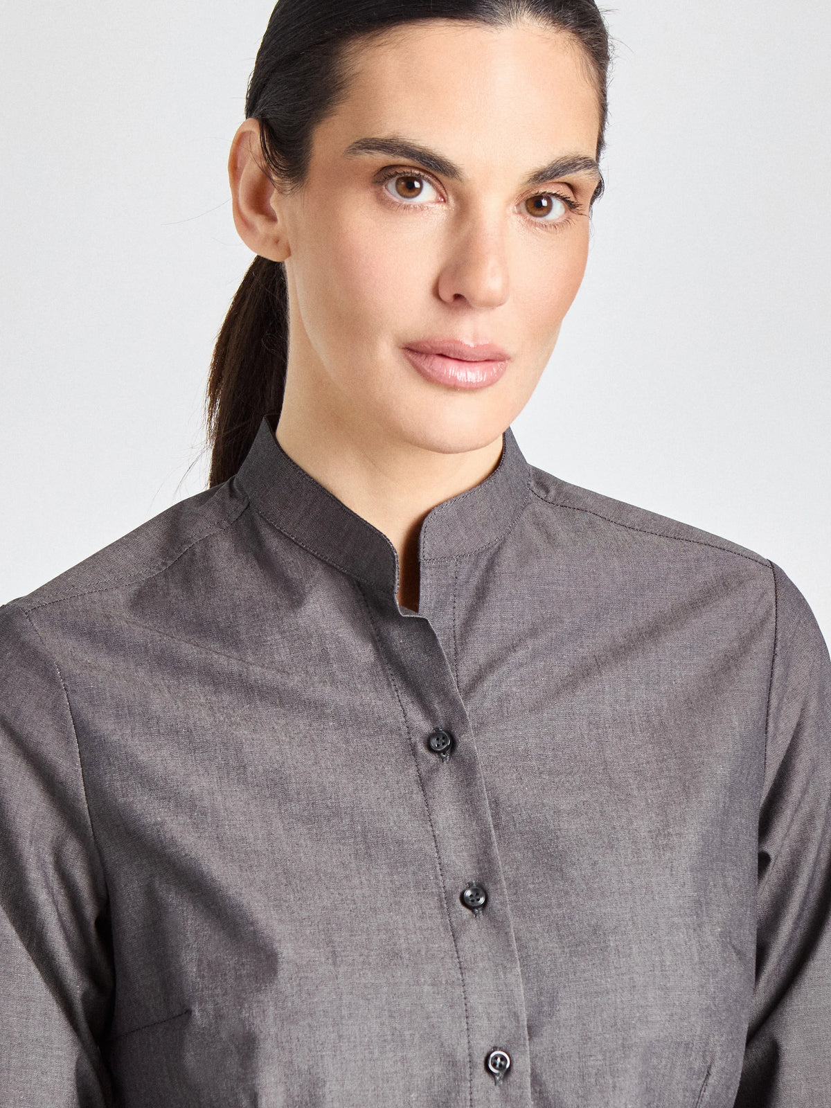 Bluse Pacentro Lady Melange mit Stehkragen – dunkelgrau – Farbcode 1086 – Bild 2