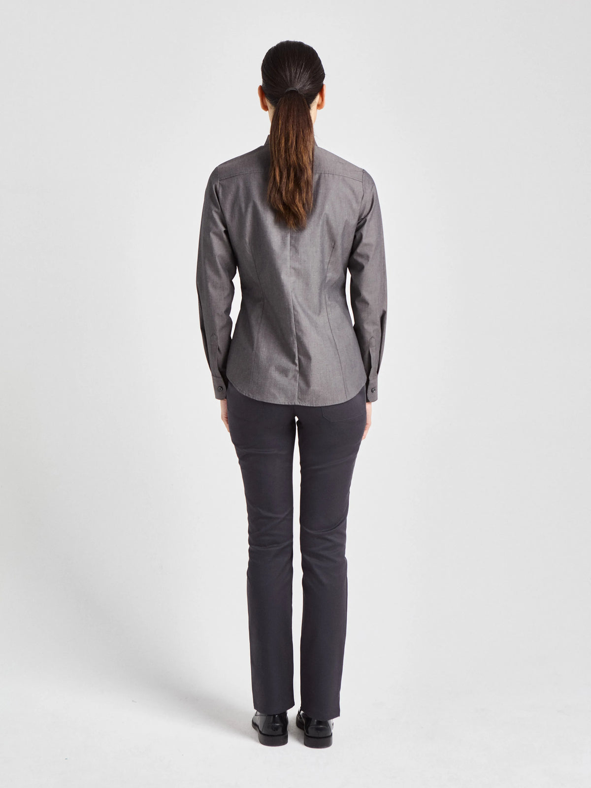 Bluse Pacentro Lady Melange mit Stehkragen – dunkelgrau – Farbcode 1086 – Bild 4
