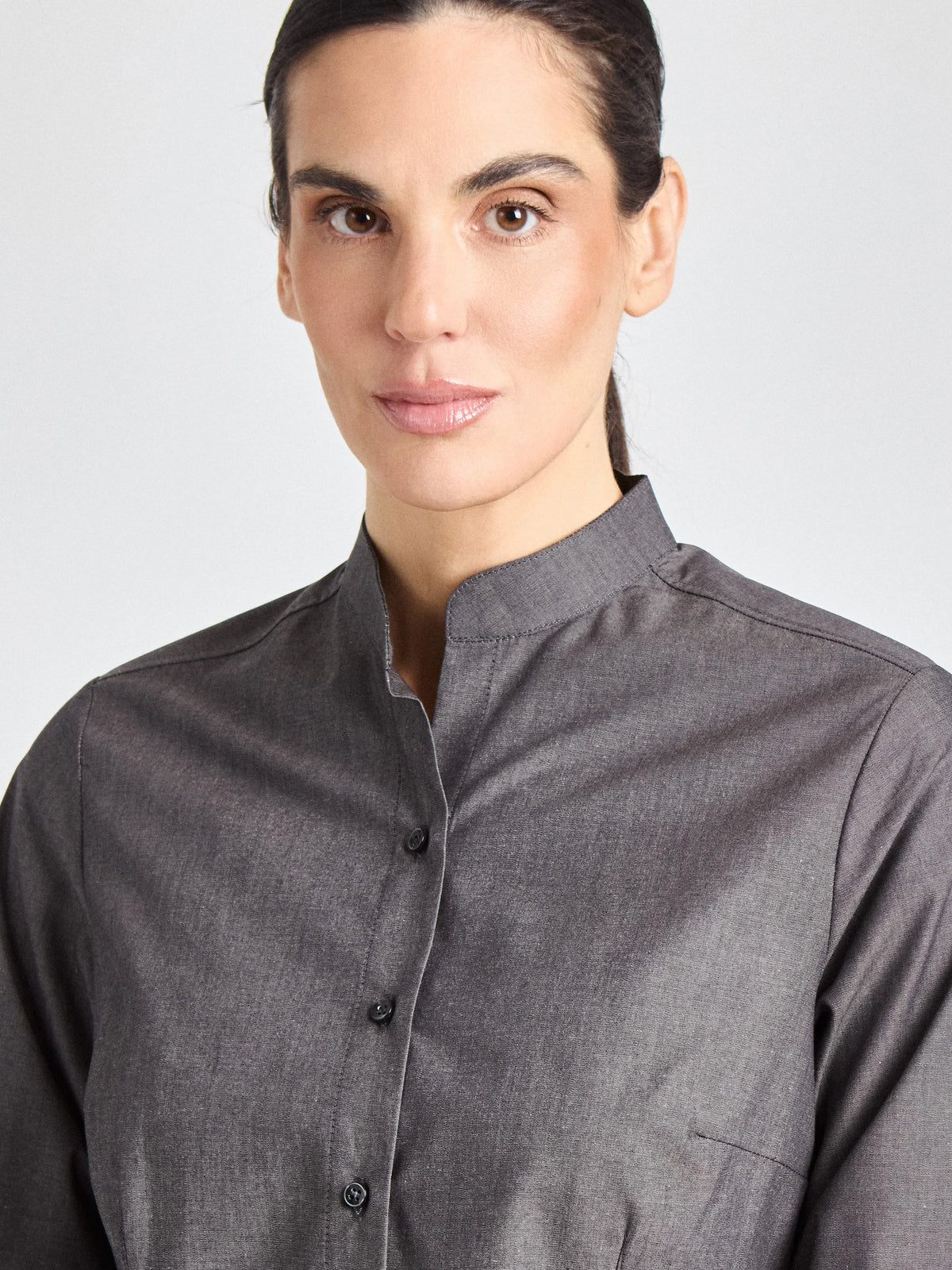 Bluse Pacentro Lady Melange mit Stehkragen – dunkelgrau – Farbcode 1086 – Bild 5