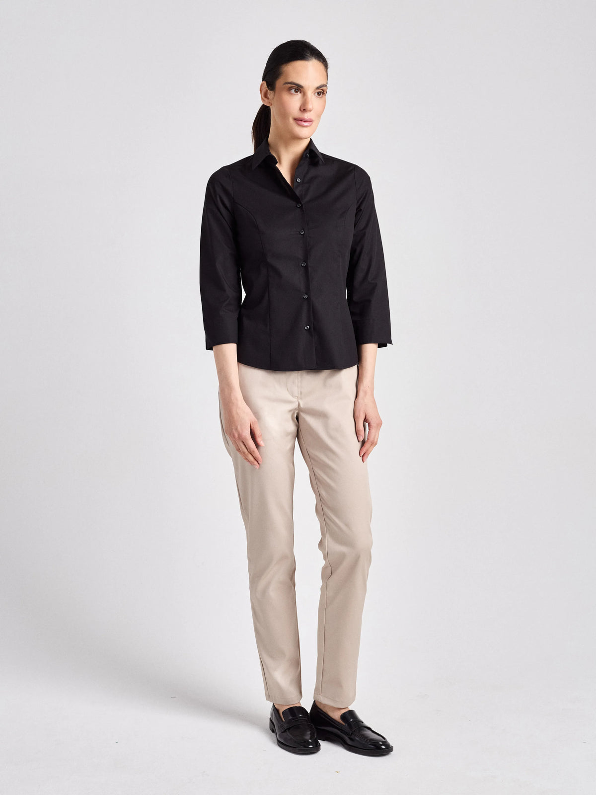 Bluse Ferrara Lady mit Dreiviertelärmeln – schwarz – Farbcode 1011 – Bild 3