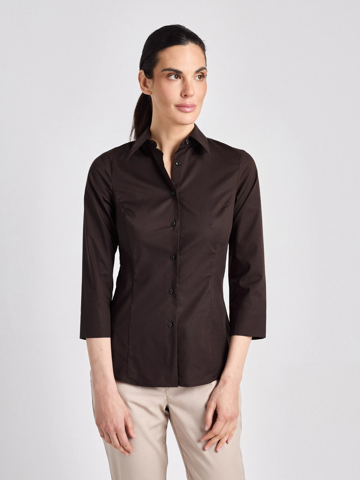 Bluse Ferrara Lady mit Dreiviertelärmeln – chocolate – Farbcode 3005 – Bild 5