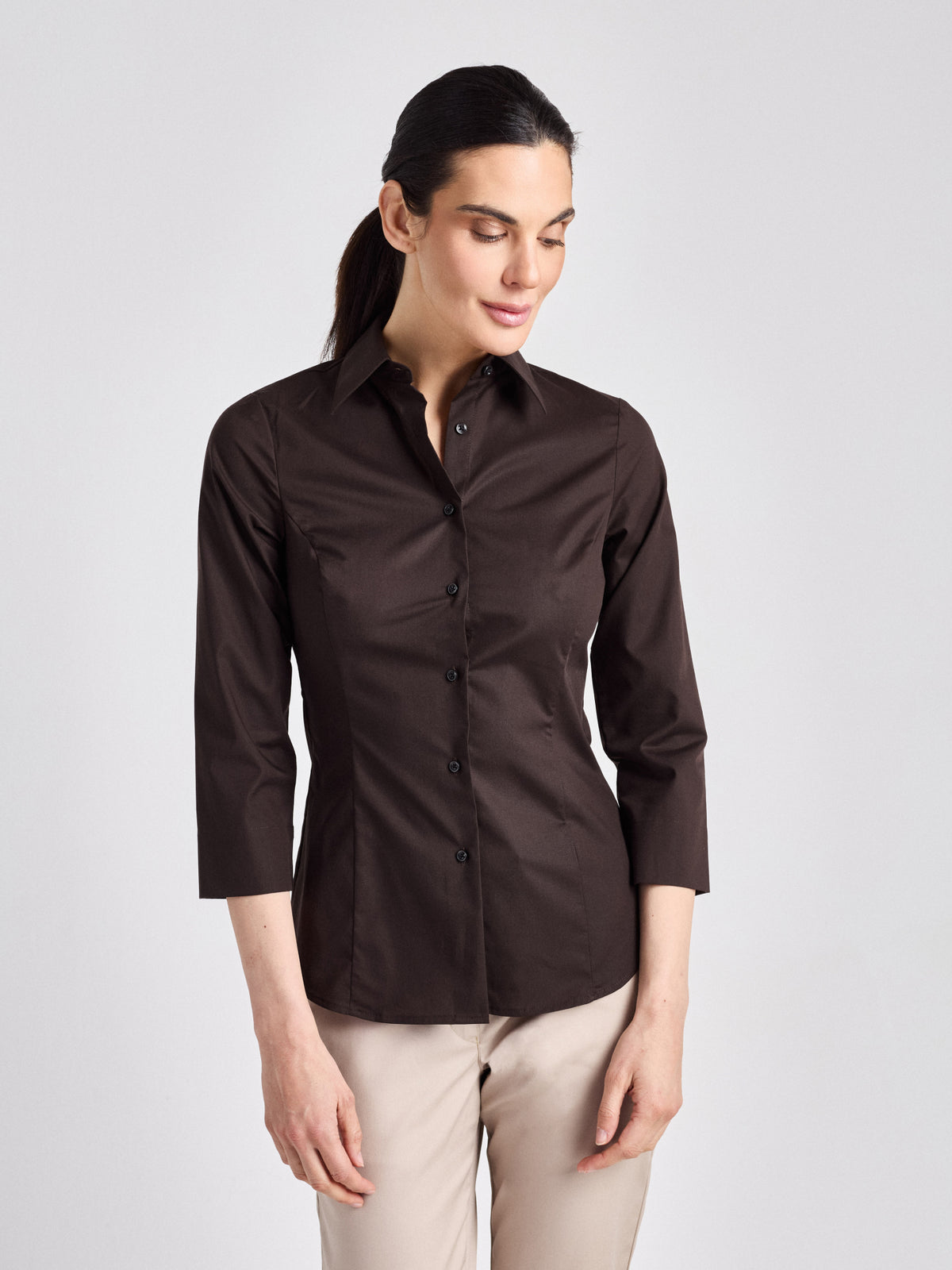 Bluse Ferrara Lady mit Dreiviertelärmeln – chocolate – Farbcode 3005 – Bild 1