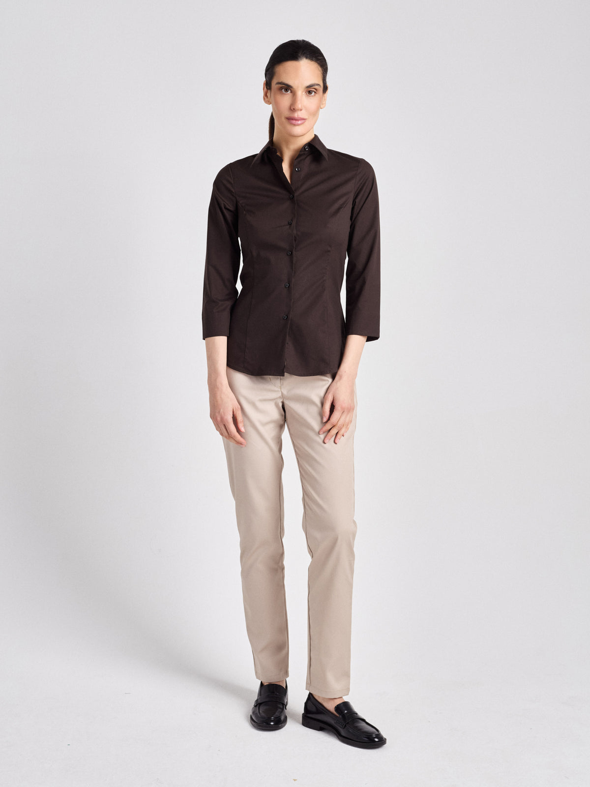 Bluse Ferrara Lady mit Dreiviertelärmeln – chocolate – Farbcode 3005 – Bild 2