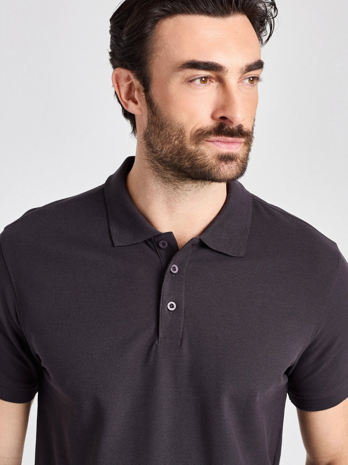 Poloshirt Iseo Man mit Strickkragen – anthrazit – Farbcode 1001 – Bild 2