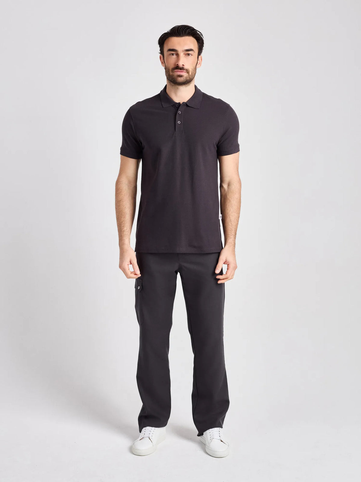 Poloshirt Iseo Man mit Strickkragen – anthrazit – Farbcode 1001 – Bild 3