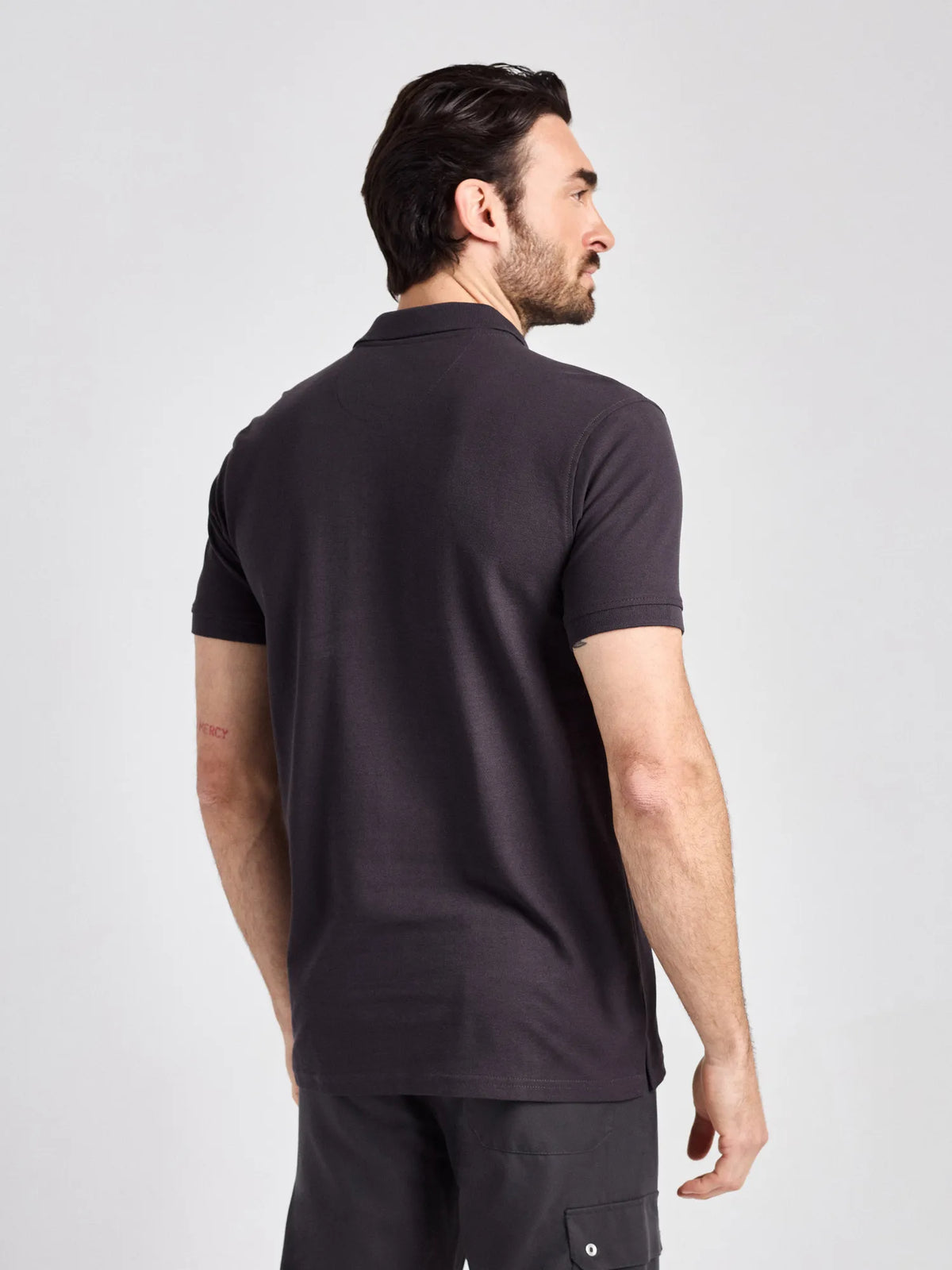 Poloshirt Iseo Man mit Strickkragen – anthrazit – Farbcode 1001 – Bild 4