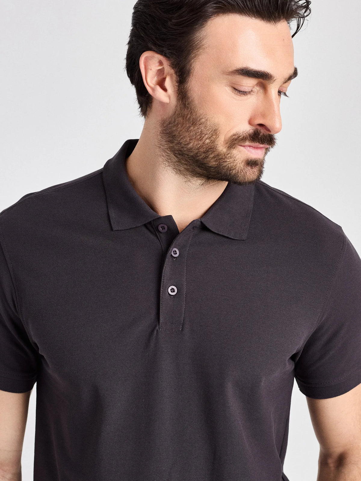 Poloshirt Iseo Man mit Strickkragen – anthrazit – Farbcode 1001 – Bild 5