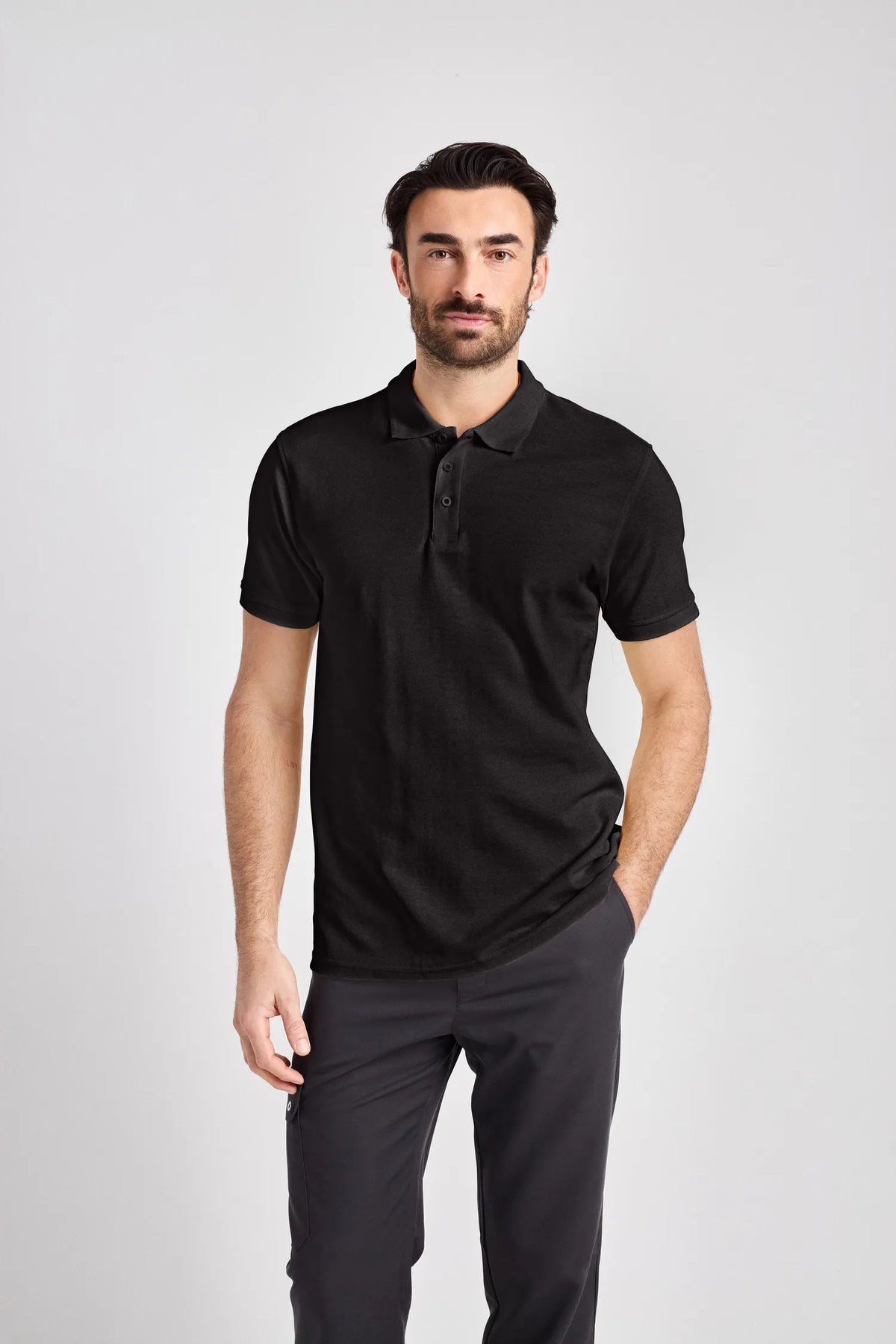 Poloshirt Iseo Man mit Strickkragen – schwarz – Farbcode 1011 – Bild 1