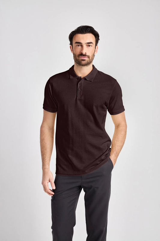 Poloshirt Iseo Man mit Strickkragen – chocolate – Farbcode 3005 – Bild 1