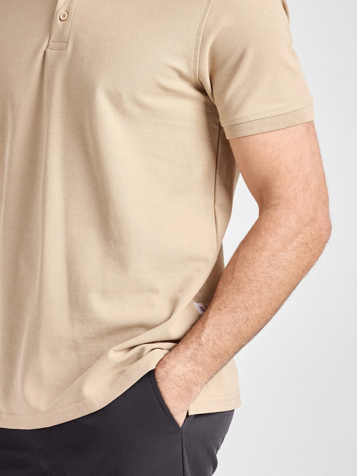 Poloshirt Iseo Man mit Strickkragen – natur – Farbcode 3009 – Bild 1