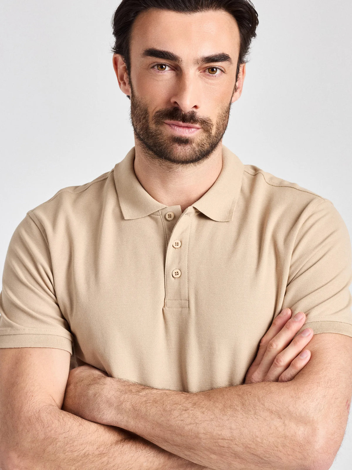 Poloshirt Iseo Man mit Strickkragen – natur – Farbcode 3009 – Bild 2