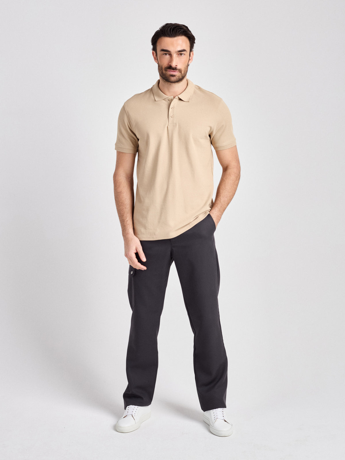 Poloshirt Iseo Man mit Strickkragen – natur – Farbcode 3009 – Bild 3