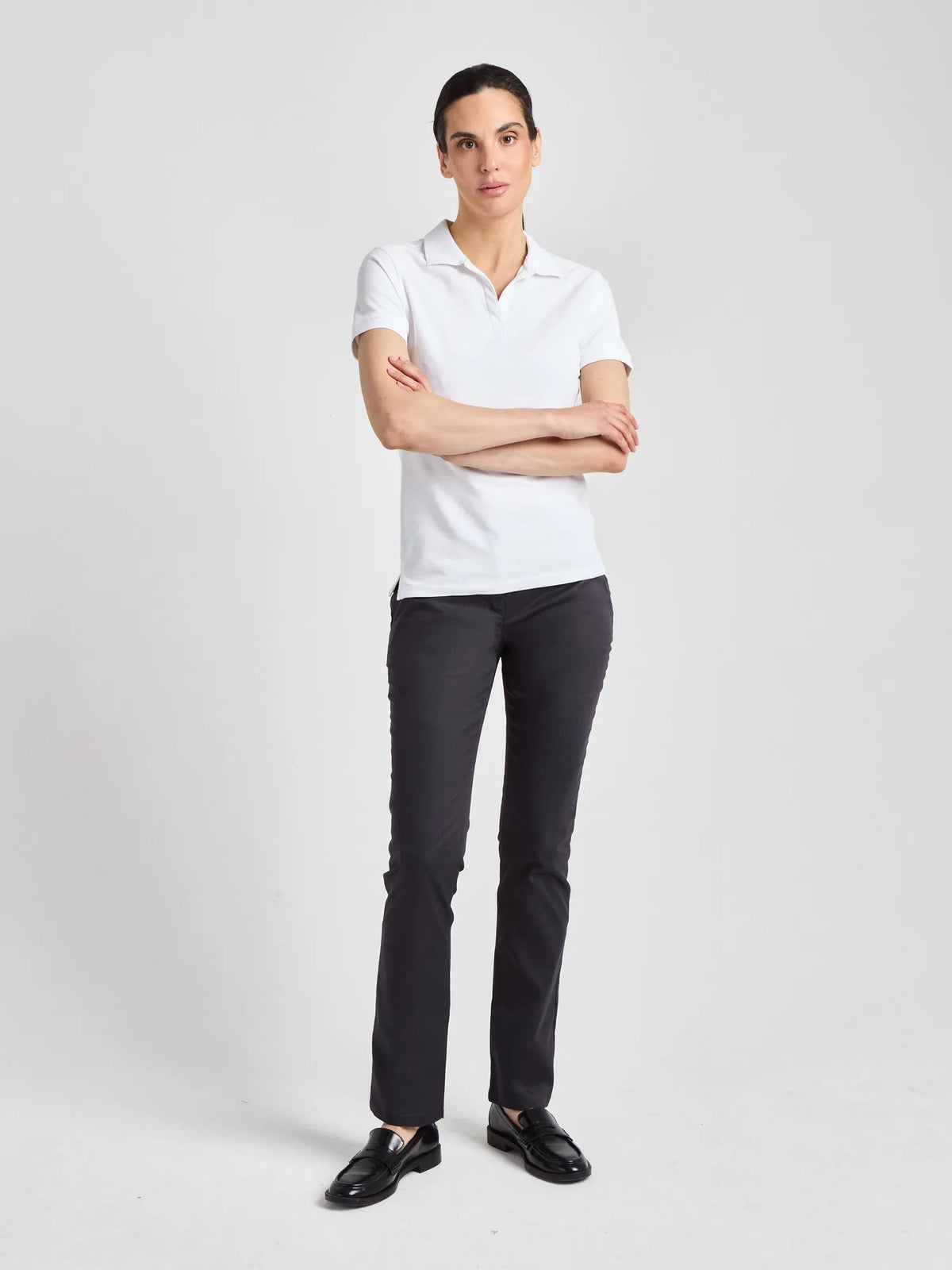 Poloshirt Susa Lady mit offener Knopfleiste – weiß – Farbcode 2000 – Bild 3