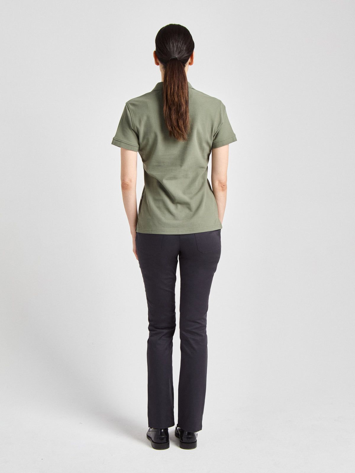 Poloshirt Susa Lady mit offener Knopfleiste – olive – Farbcode 6017 – Bild 4
