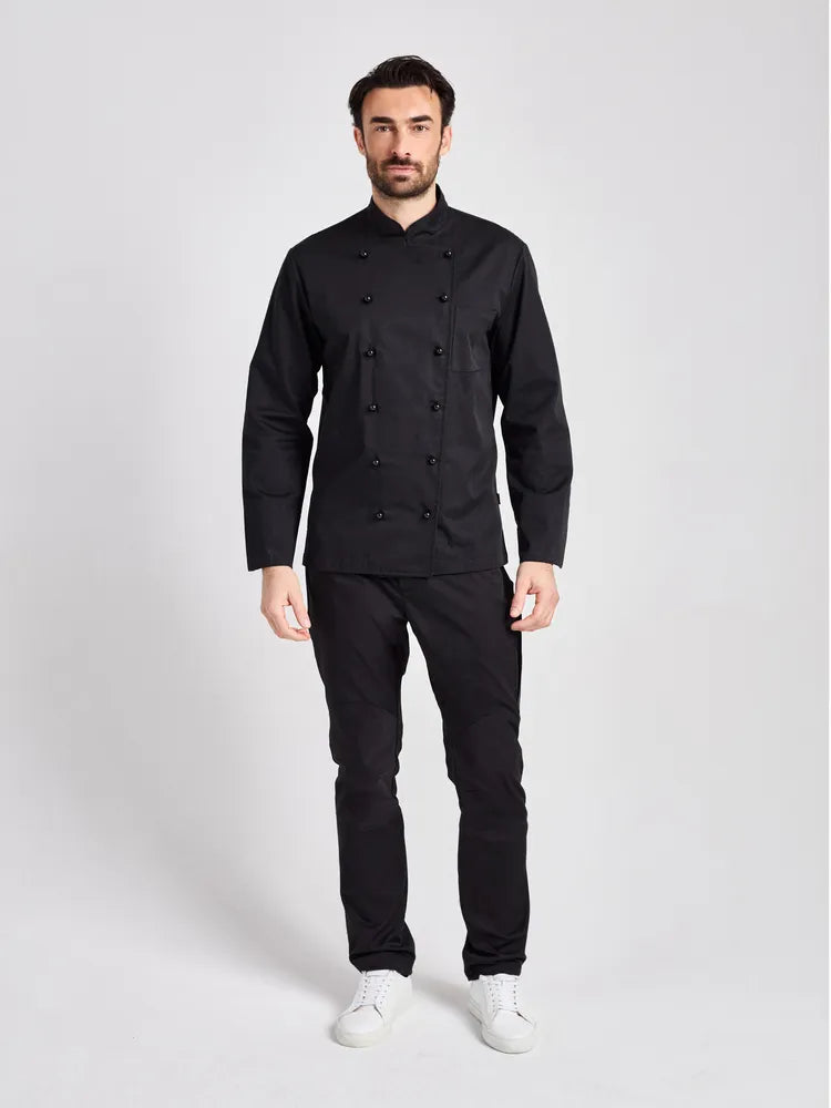 Kochjacke Rimini Man Classic mit Brusttasche – schwarz – Farbcode 1011 – Bild 3