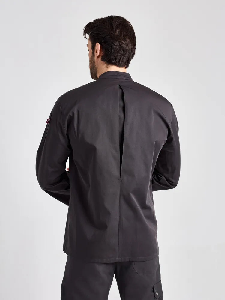 Kochjacke Turin Man Classic mit fixierbaren Ärmeln – schwarz – Farbcode 1011 – Bild 3