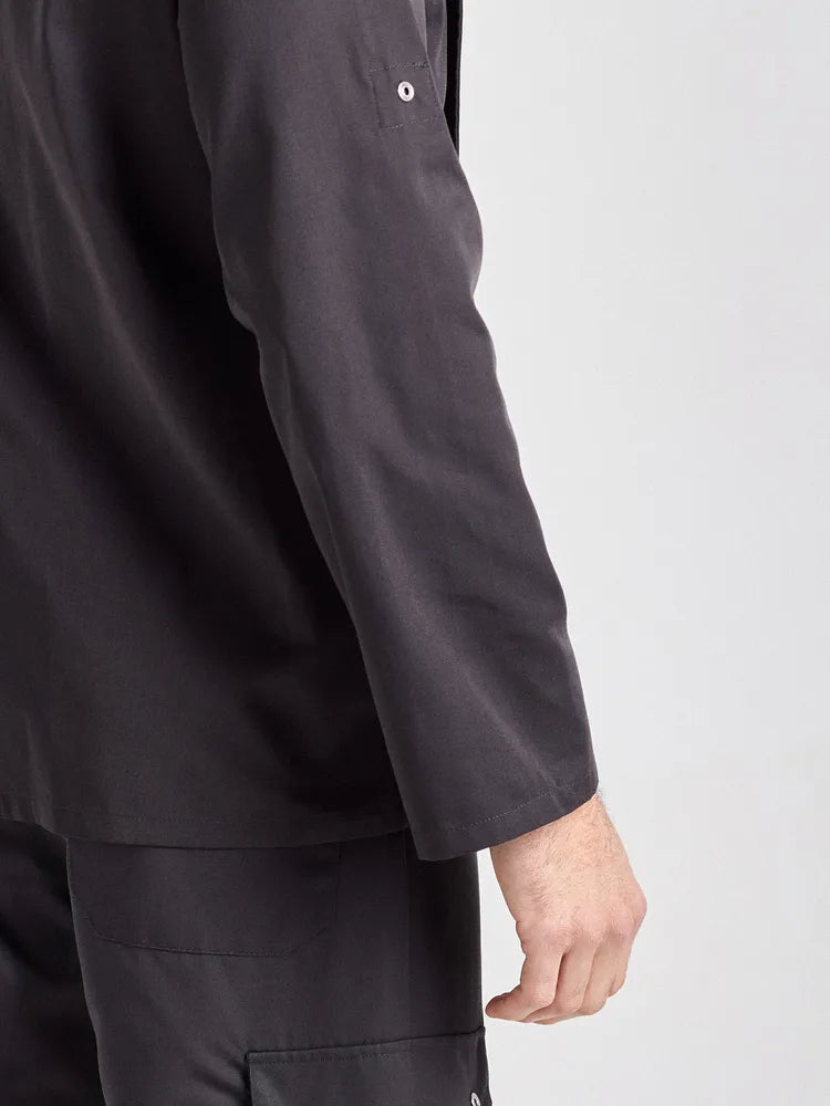 Kochjacke Turin Man Classic mit fixierbaren Ärmeln – schwarz – Farbcode 1011 – Bild 4
