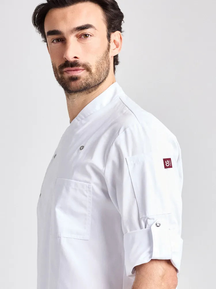 Kochjacke Turin Man Classic mit fixierbaren Ärmeln – weiß – Farbcode 2000 – Bild 5