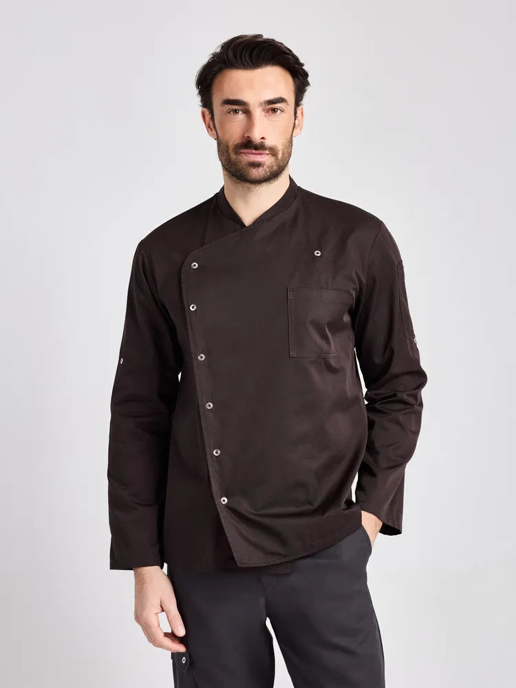 Kochjacke Turin Man Classic mit fixierbaren Ärmeln – chocolate – Farbcode 3005 – Bild 1
