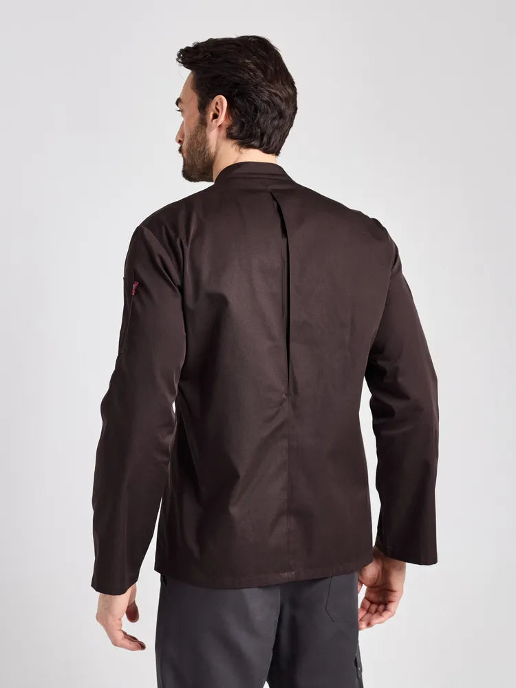 Kochjacke Turin Man Classic mit fixierbaren Ärmeln – chocolate – Farbcode 3005 – Bild 4