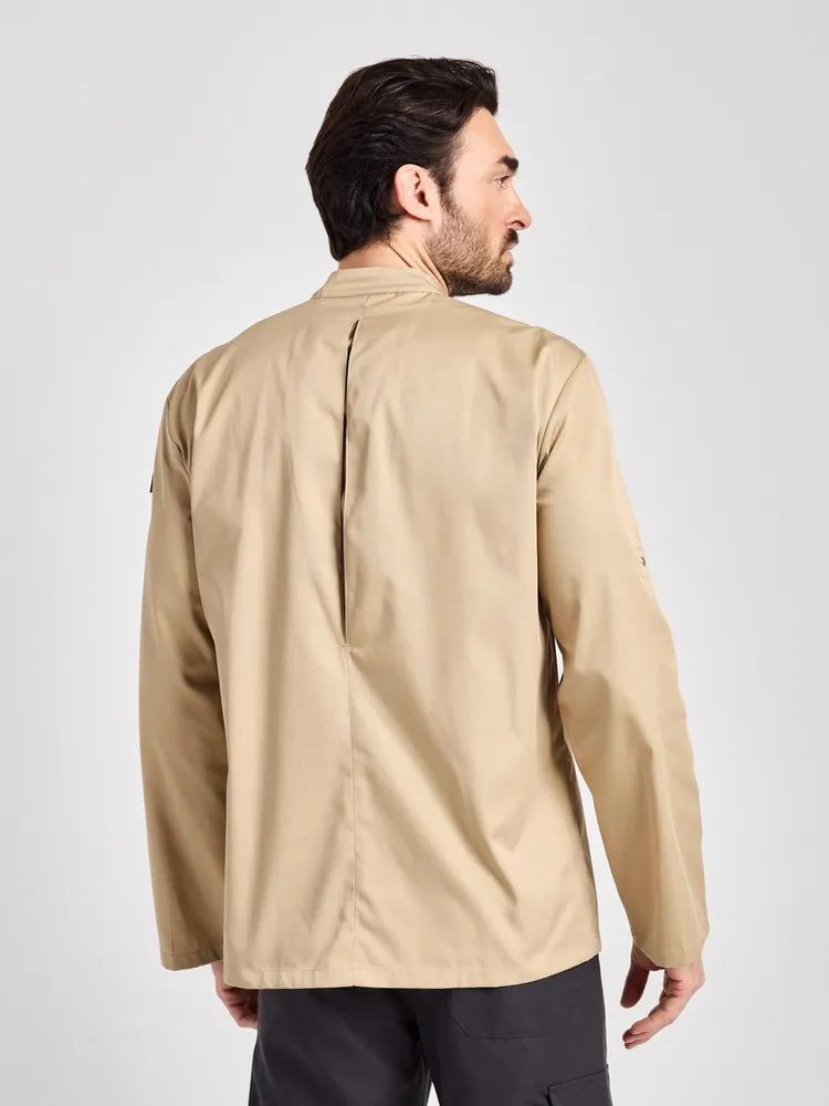 Kochjacke Turin Man Classic mit fixierbaren Ärmeln – khaki – Farbcode 3008 – Bild 4