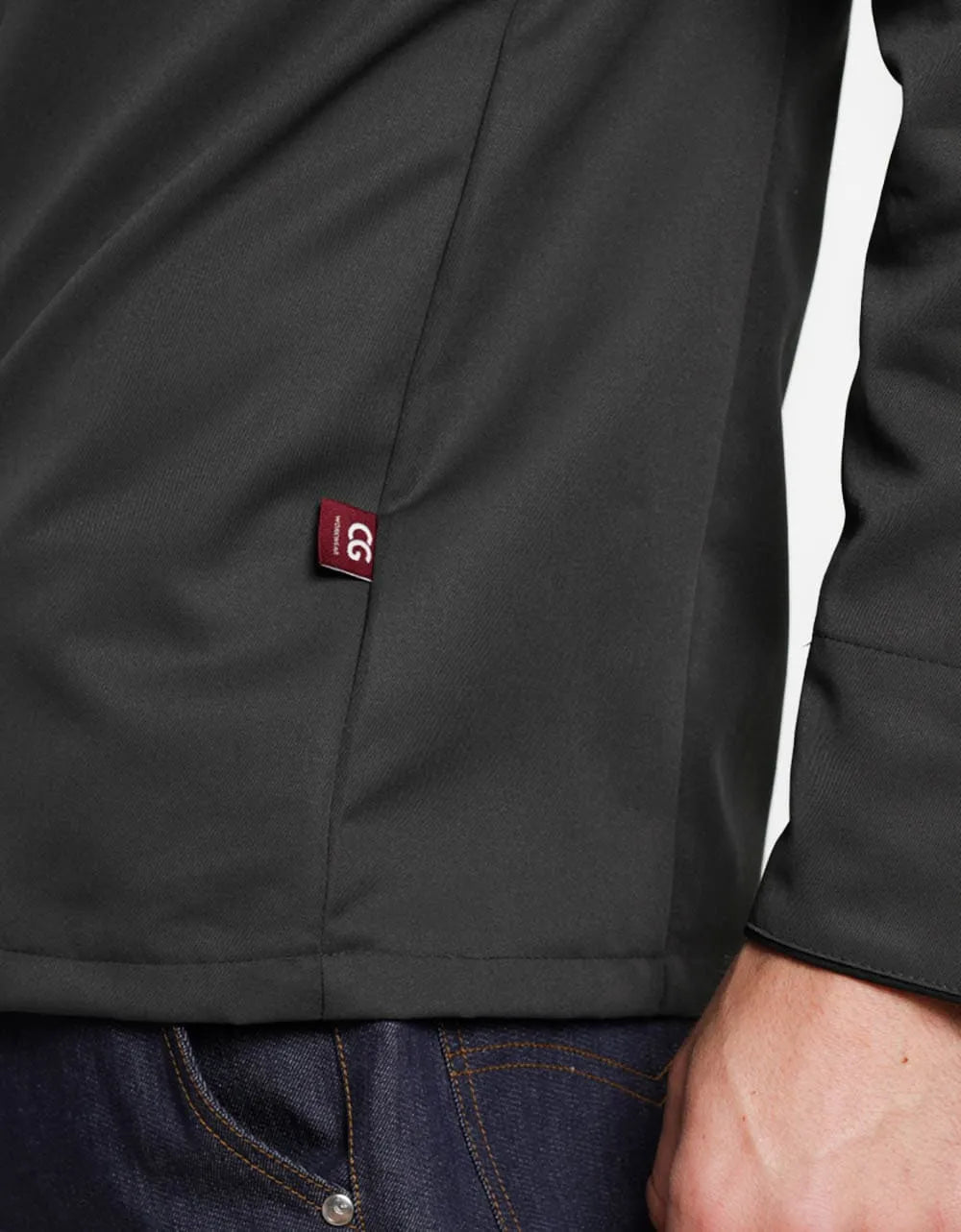 Kochjacke Trapani Man Care mit kontrastfarbiger Paspelierung – raven – Farbcode 1010 – Bild 4