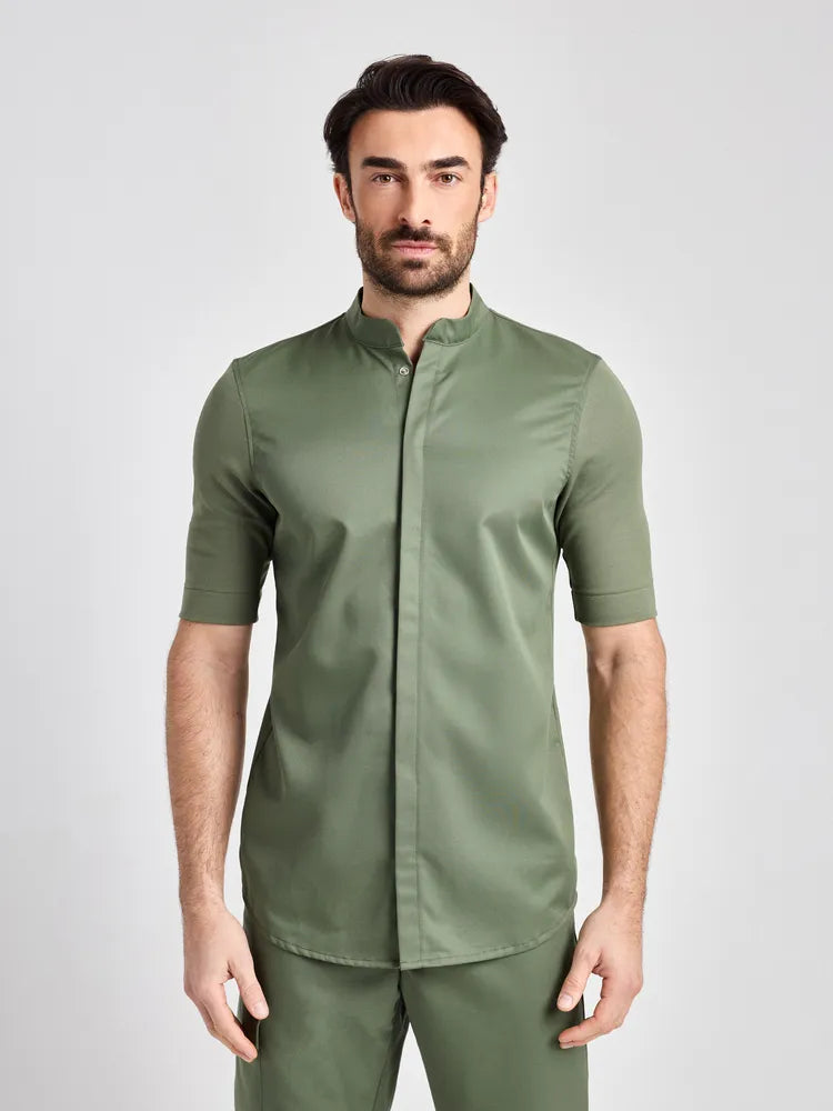 Kurzarmjacke Parla Man Care mit elastischem Jersey – olive – Farbcode 6017 – Bild 1