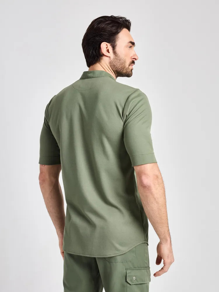 Kurzarmjacke Parla Man Care mit elastischem Jersey – olive – Farbcode 6017 – Bild 4