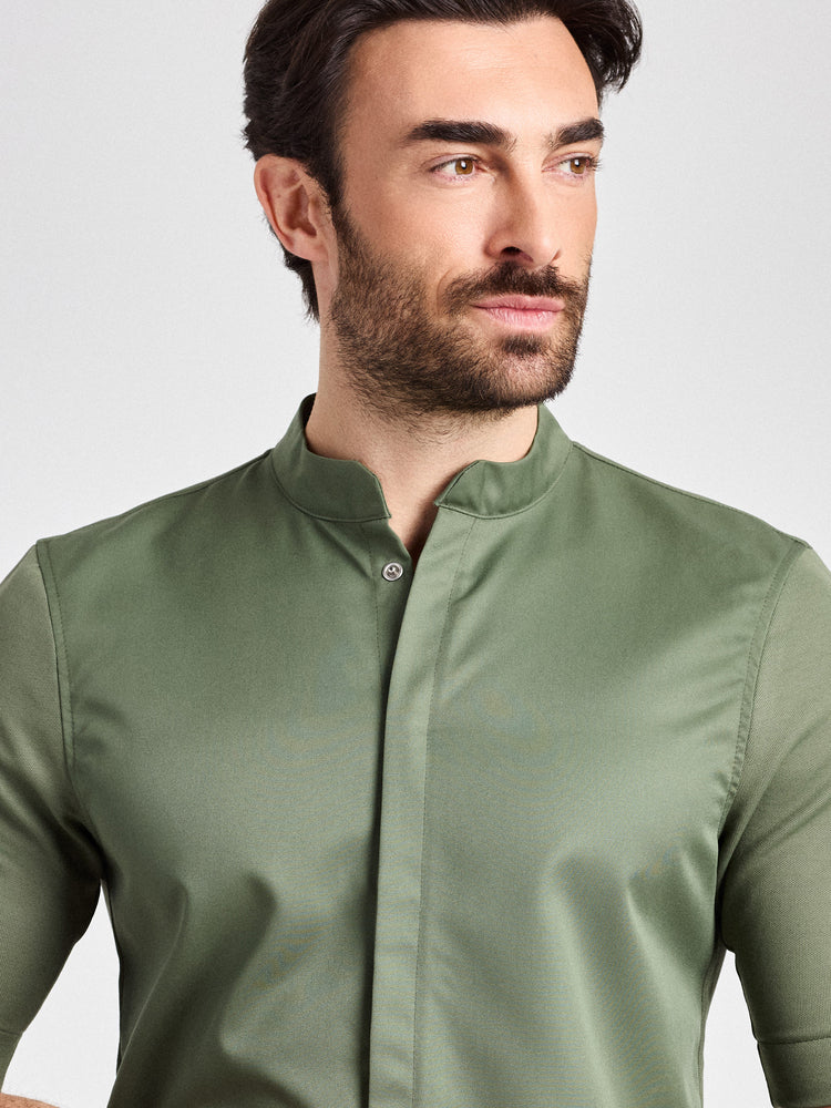 Kurzarmjacke Parla Man Care mit elastischem Jersey – olive – Farbcode 6017 – Bild 5