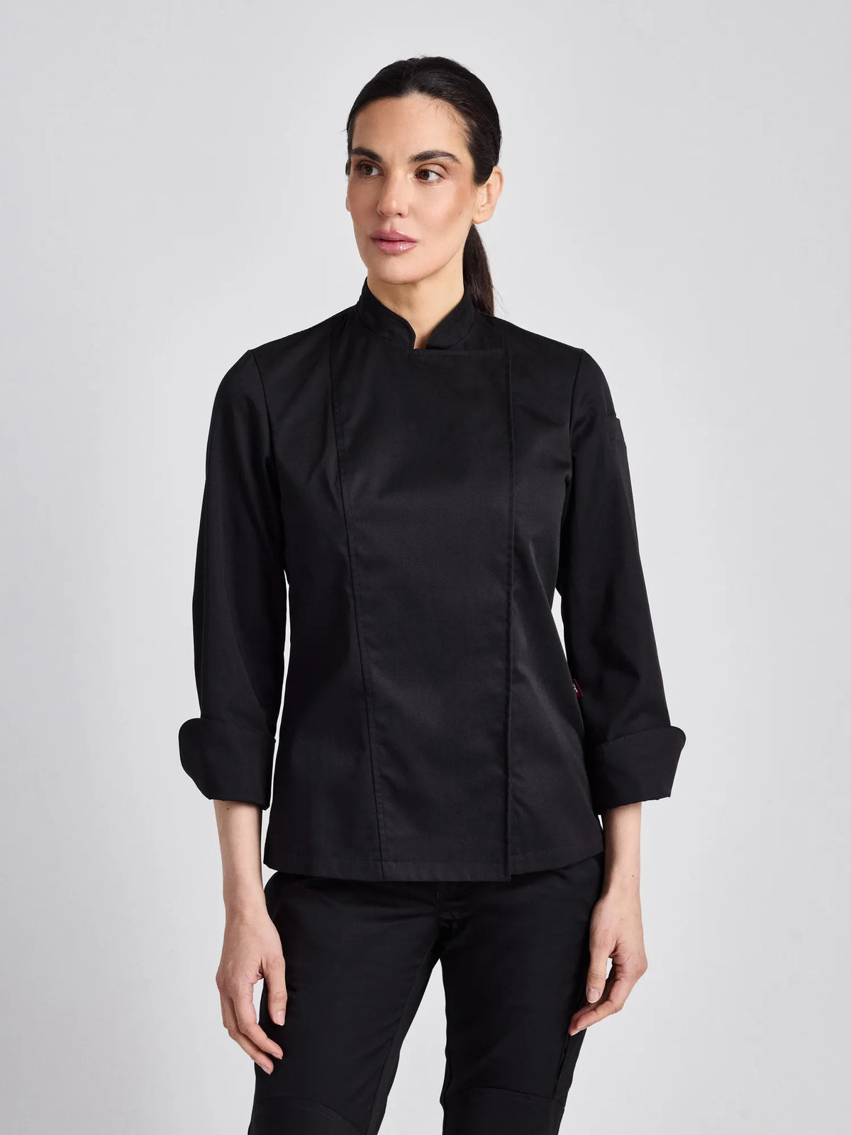 Kochjacke Rimini-Bene Lady Classic mit Ärmeltasche – schwarz – Farbcode 1011 – Bild 1