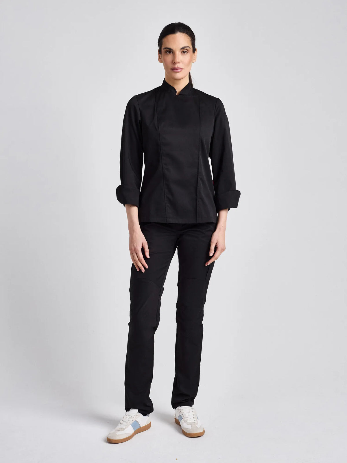 Kochjacke Rimini-Bene Lady Classic mit Ärmeltasche – schwarz – Farbcode 1011 – Bild 3