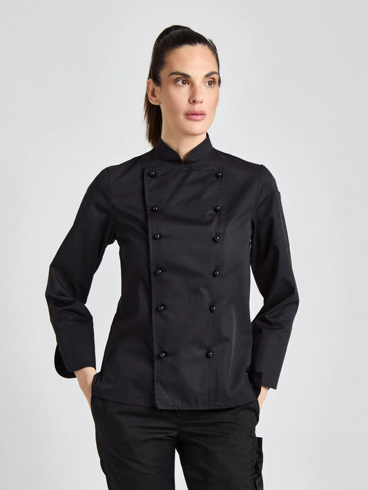 Kochjacke Rimini Lady Classic mit Ärmeltasche – schwarz – Farbcode 1011 – Bild 1