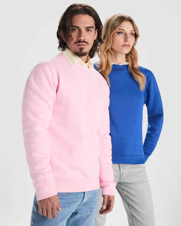 SWEATSHIRTS BATIAN – aus 65% gekämmte Baumwolle (57% Bio-Baumwolle) / 35% Polyester (21% recycelt), 300 g/m².Farbe Melange-Grau 58: 60% Baumwolle (48% Bio-Baumwolle) / 31% Polyester (21% recycelt) / 9% Viskose. – Bild 4