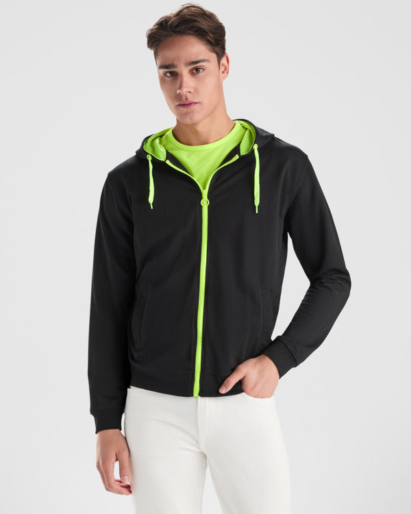 SWEATSHIRTS FUJI – aus Hauptmaterial: 60% Baumwolle / 40% Polyester, 280 g/m².Kapuz Innenfutter: 100% mikroperforiertes Polyester.Farbe Melange-Grau 58: 85% Baumwolle / 15% Viskose. – Bild 2