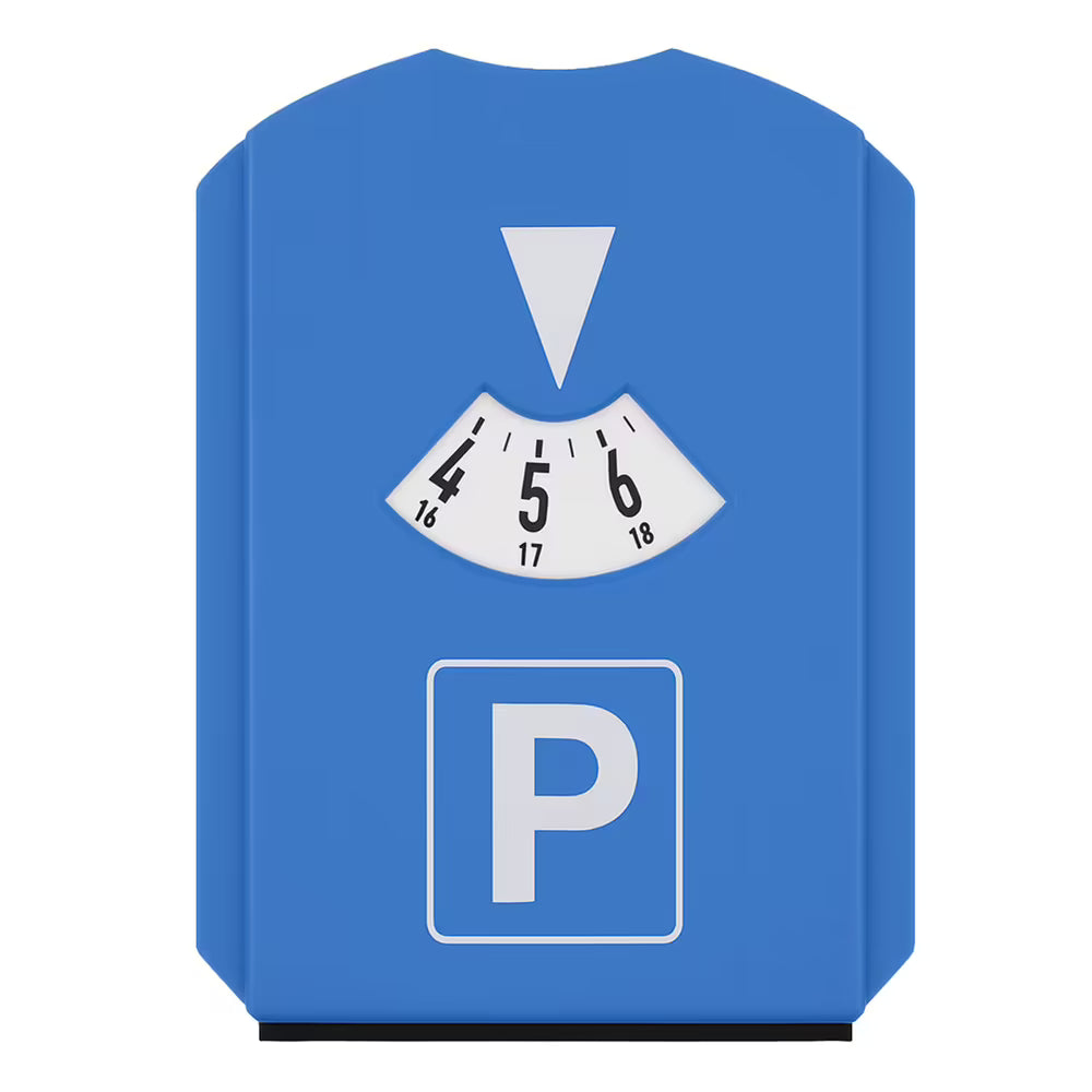 Parkscheibe mit Eiskratzer, Gummilippe und 3 Einkaufswagenchips – Modell „Parking Plus“