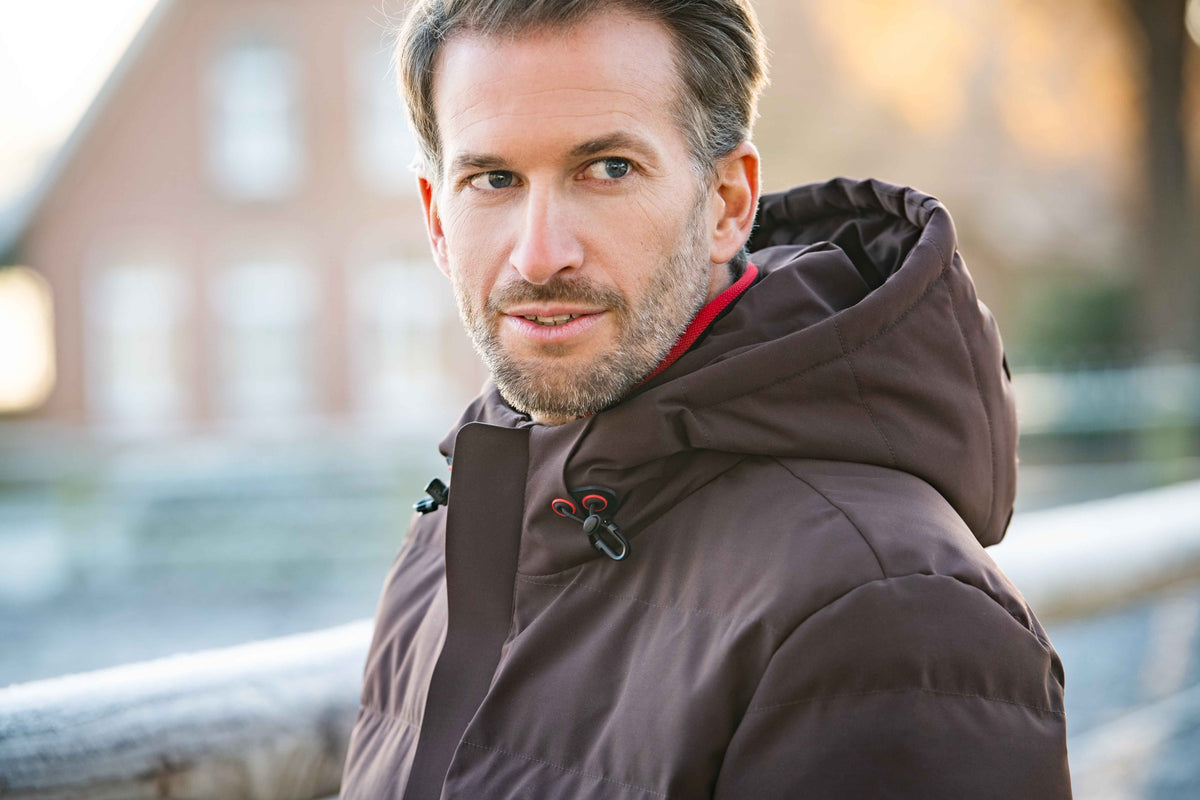 Herren-Steppjacke Hamburg – seitliche Druckknopftaschen – Bild 6