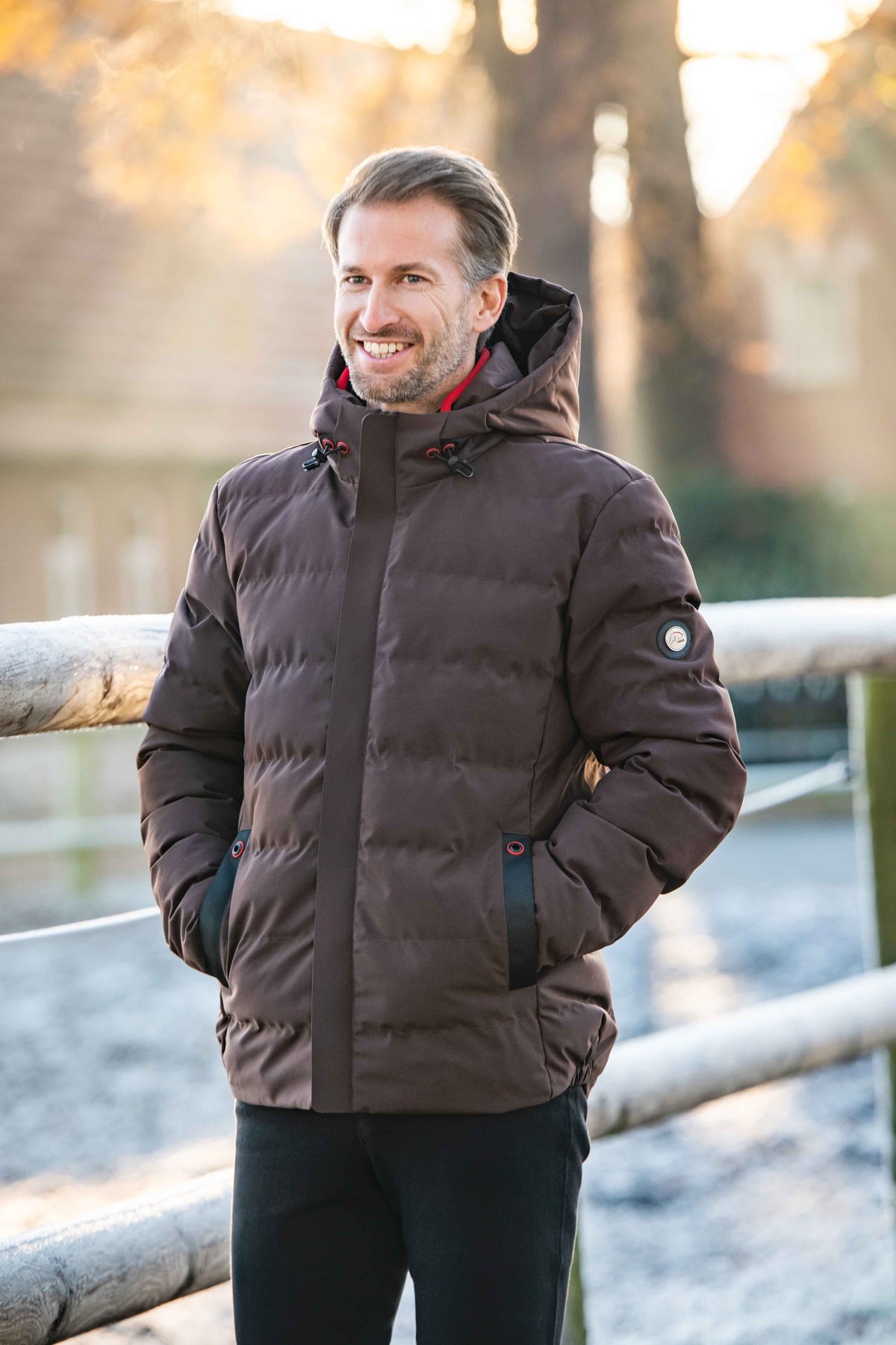 Herren-Steppjacke Hamburg – seitliche Druckknopftaschen – Bild 8