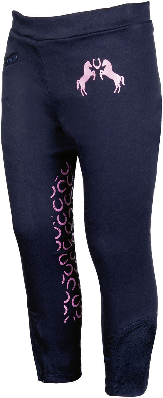 Reitleggings Pink Pony – Silikon-Kniebesatz – Bild 1