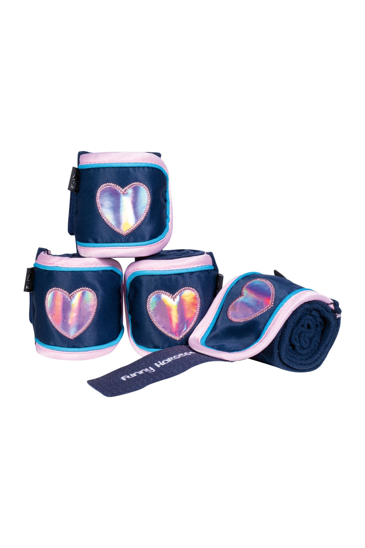 Fleecebandagen Funny Horses Hearts – 4er Set – Bild 3
