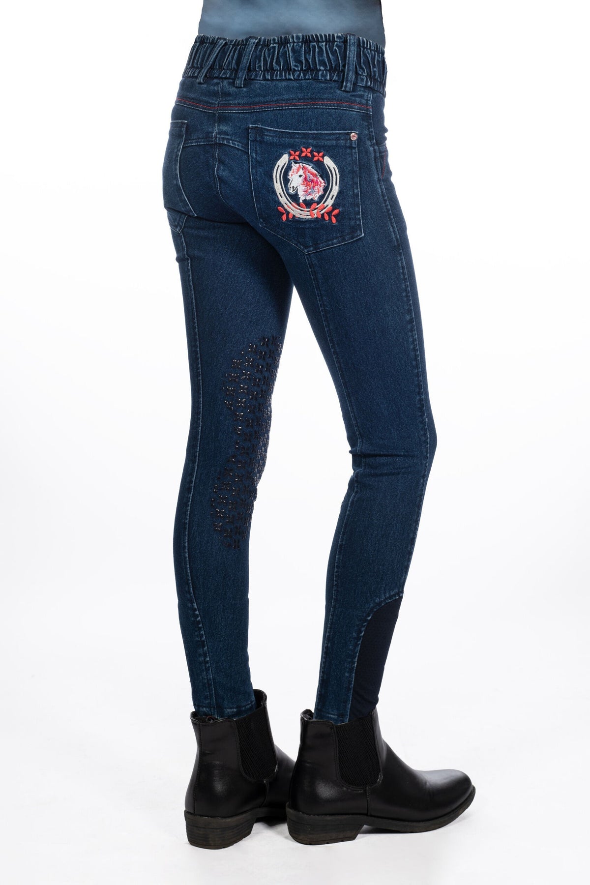 Reithose Aymee Denim – Silikon-Kniebesatz – Bild 4