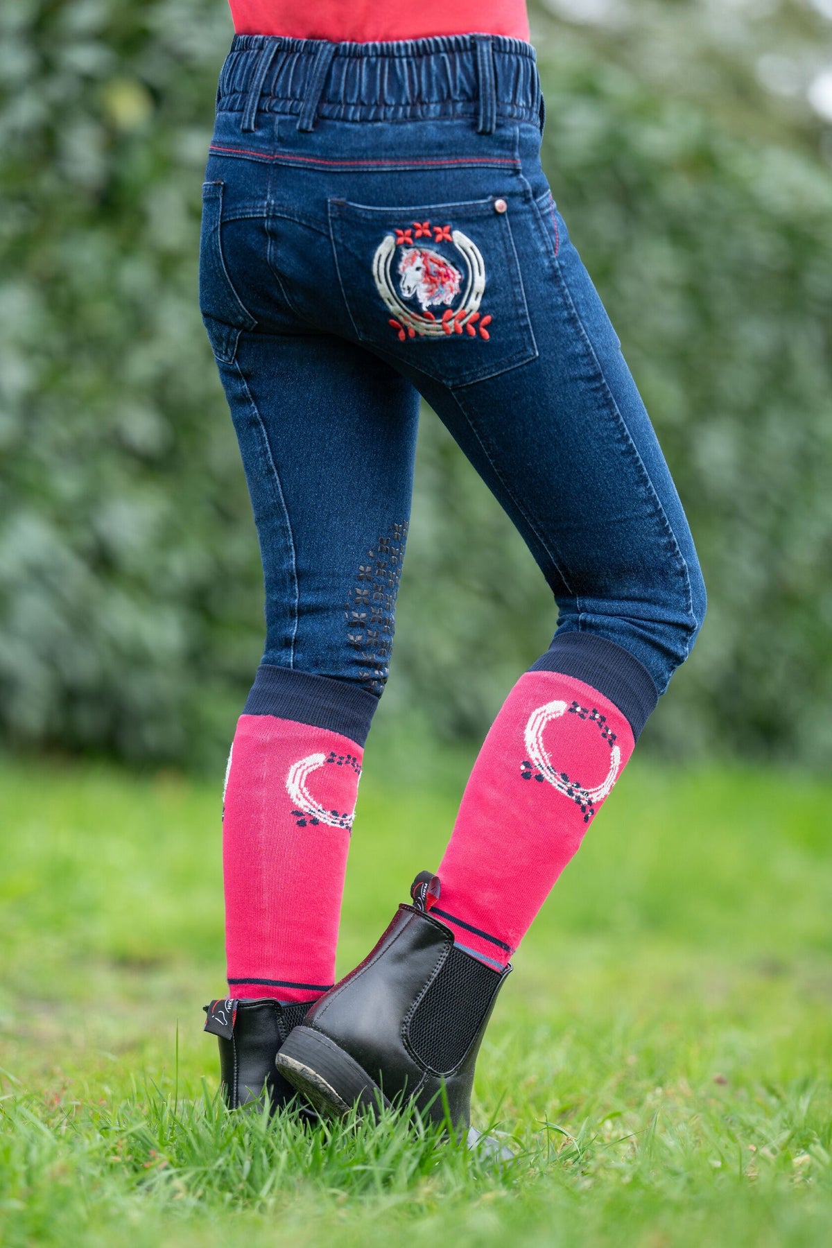 Reithose Aymee Denim – Silikon-Kniebesatz – Bild 13