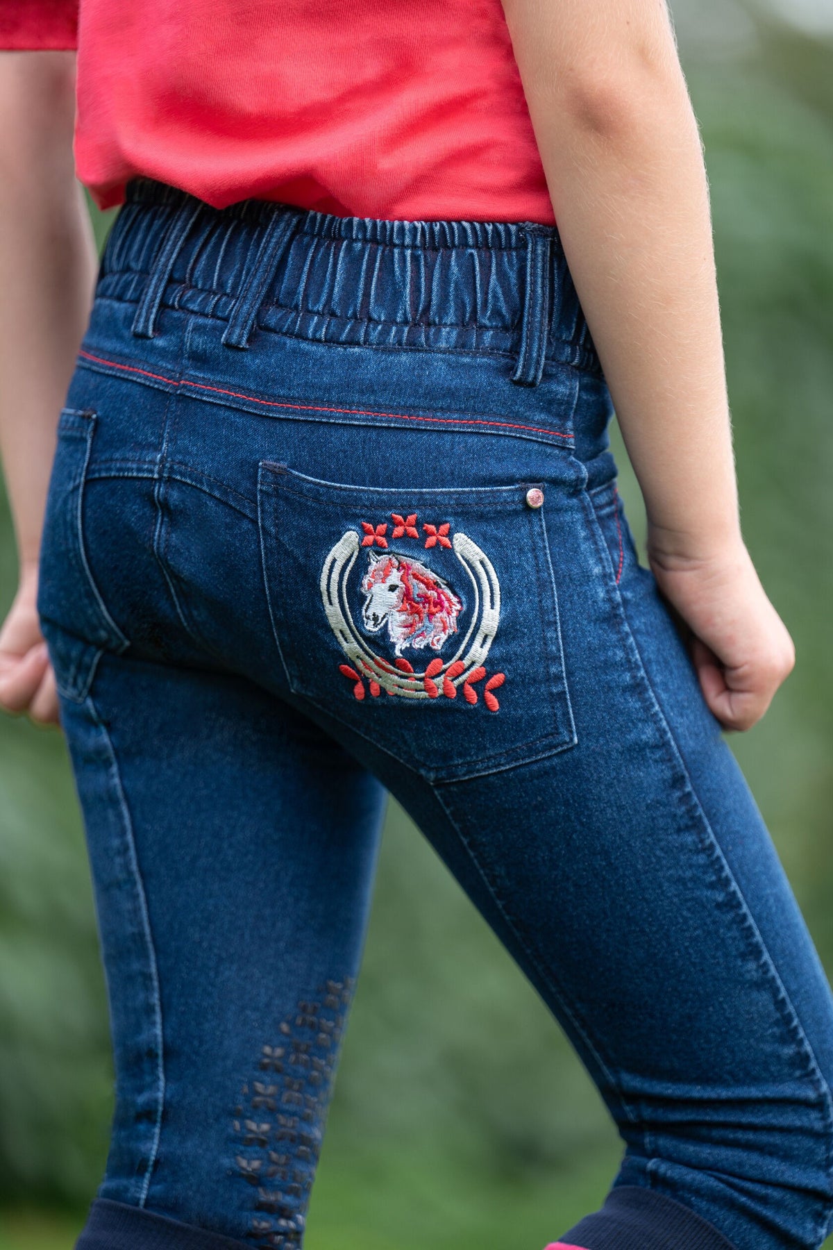 Reithose Aymee Denim – Silikon-Kniebesatz – Bild 14