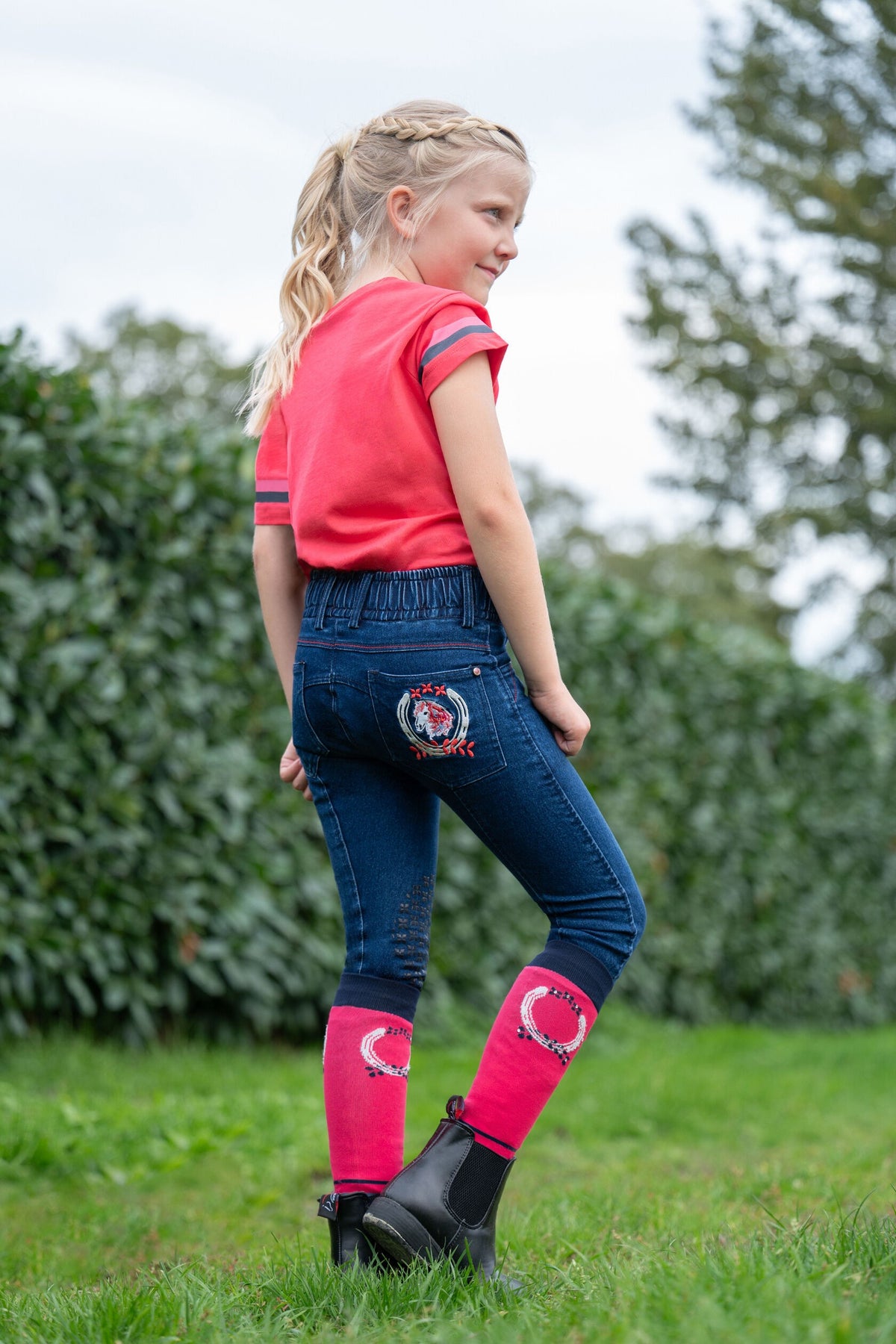 Reithose Aymee Denim – Silikon-Kniebesatz – Bild 17